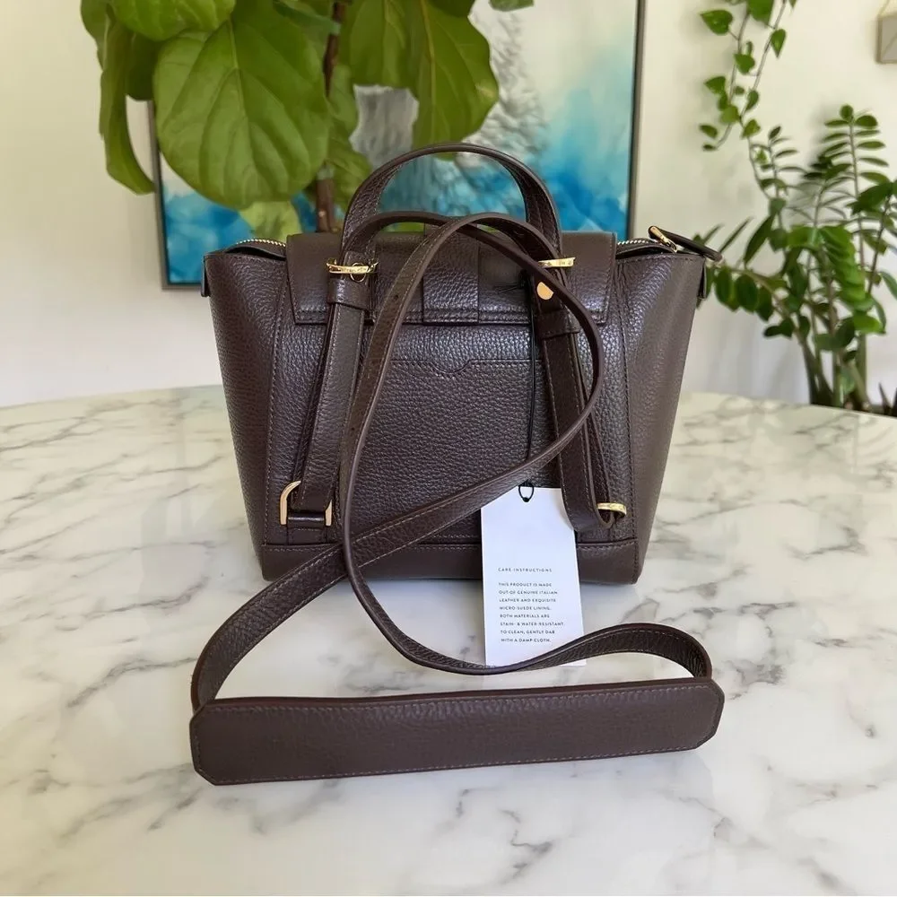 Senreve Mini Maestra Backpack Crossbody Bag Chocolate Brown Dolce Leather